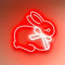 Bunny with Bow LED Neon Sign, Cute Rabbit Night Light, Girl's Room