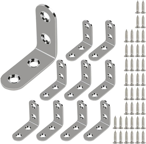 L Bracket Stainless Steel Corner Brace Sets, 90 Degree Right Angle Bracket