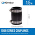 Fernco 1056-150 1-1/2-in. Flexible PVC Pipe Coupling for Cast Iron and Plastic Plumbing Connections, 2-Pack