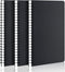 EUSOAR 3 Packs A4 Spiral Notebook, 11" x 8-1/2" Hardcover Black Journal with 120 Pages for Note Taking