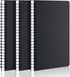 EUSOAR 3 Packs A4 Spiral Notebook, 11" x 8-1/2" Hardcover Black Journal with 120 Pages for Note Taking