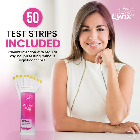 50 Count 4.0-8.0 Vaginal pH Test Strips for Women | BV, Yeast & UTI Risk Screening | pH Range | Easy Home Feminine Care