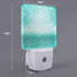 Chrobak LED Night Light,Elegant Teal Green Glitter Sparkle Confetti LED Night Light Plug into Wall with Dusk to Dawn