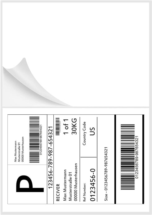 Shipping Labels 8.5" x 5.5", 50 Counts, Adhesive Labels Compatible with Laser & Inkjet Printers, 2 White Labels Per
