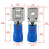 Baomain 1/4" Female & Male Spade Connectors, 16-14 AWG Insulated Crimp Terminals, Blue (200-Pack)