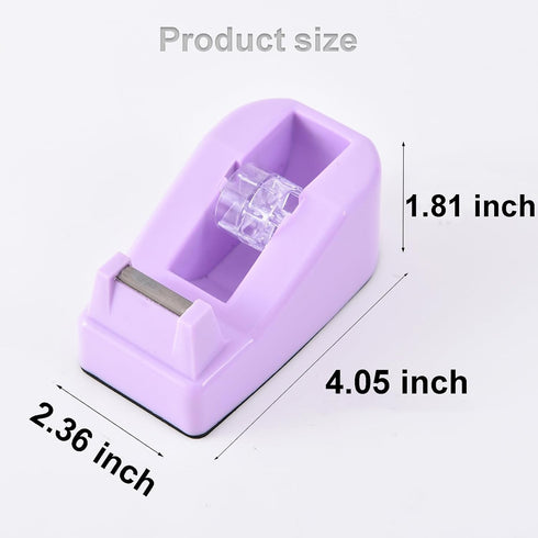 SHOIKOM Stylish and Sharp Desktop Tape Dispenser Cute Office Tape Dispenser for Desk - Non-Skid Base, Macaron Purple