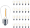 Outdoor String Light Bulbs, 1W Shatterproof S14 Replacement, Vintage Style, E26 Medium Base, 2200K Warm White, 24 Pack