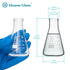 50ml Glass Erlenmeyer Flask Set, Narrow Mouth Graduated Flasks, 3.3 Borosilicate Glass, Ideal for Laboratory, Classroom or Home Use, HUAOU, Pack of 6