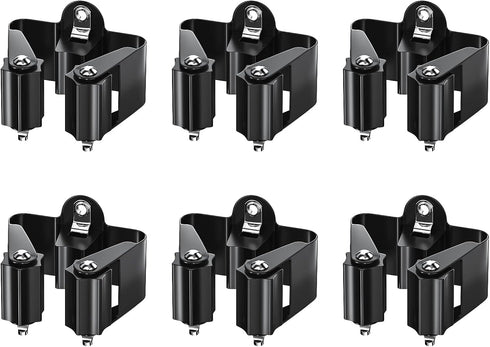 3-H Mop and Broom Holder Wall Mount - 6 Pack Broom Holder for Garage, Garden Shed, Laundry Room Organization, up to