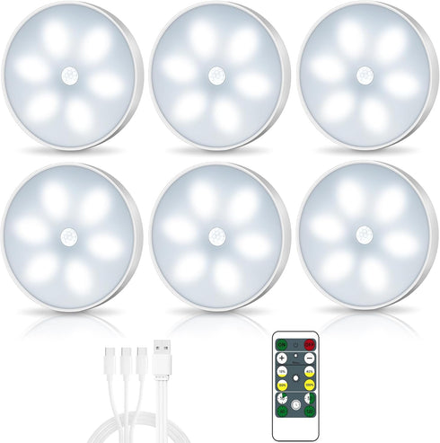 LED Closet Lights Wireless Motion Sensor Puck Light, Newest Version USB Rechargeable