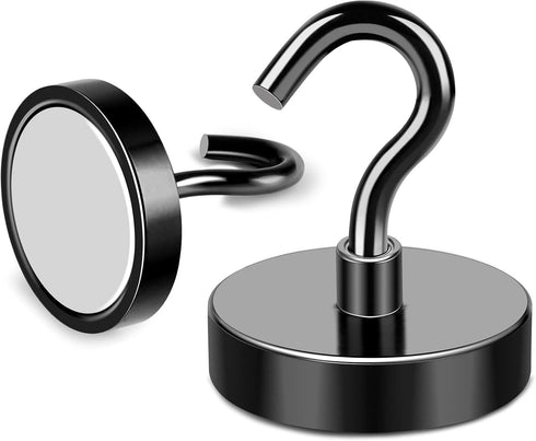 MIKEDE Heavy Duty Magnetic Hooks 4 Pack, 110LB+ Super Strong Neodymium Earth Magnets for Hanging Storage