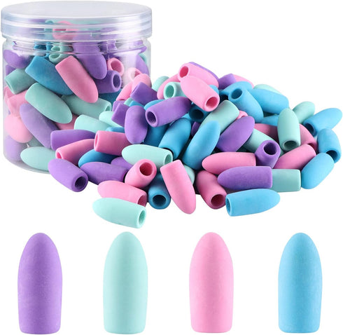 Pencil Erasers, Pencil Top Erasers, Toppers, Cap Erasers for Kids, Bulk Pencil Top Erasers (80Pcs/Box)