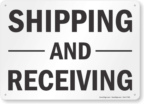 SmartSign "Shipping And Receiving" Sign, 10" x 14" Plastic