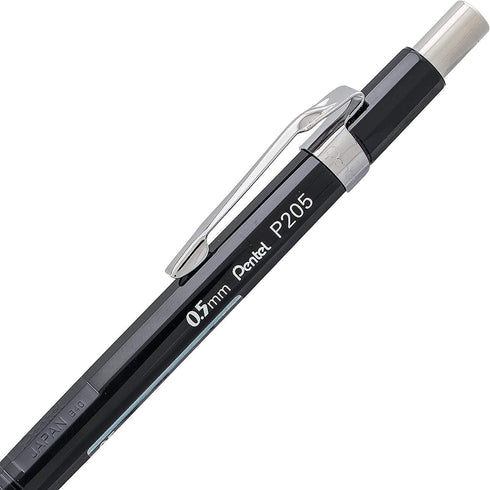 Pentel 0.5 mm Lead Automatic Pencil, Black, Pack of 12