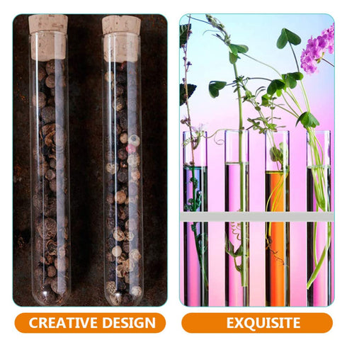iplusmile 15pcs 25ml Clear Borosilicate Glass Test Tubes with Cork Stoppers for Scientific Experiments, Party
