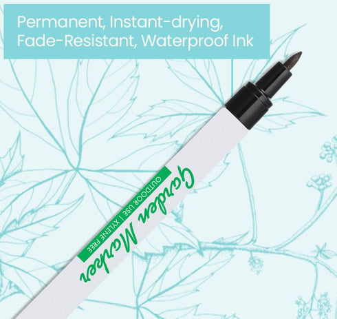 Garden Markers for Outdoor Use, 0.8 mm Medium Point, Black - Fade Resistant Ink, Waterproof, Xylene Free, No Smudging, Dries Quick, Alcohol Based Garden Marker Pen, Use On Almost Any Surface, 2 Count by LINE42