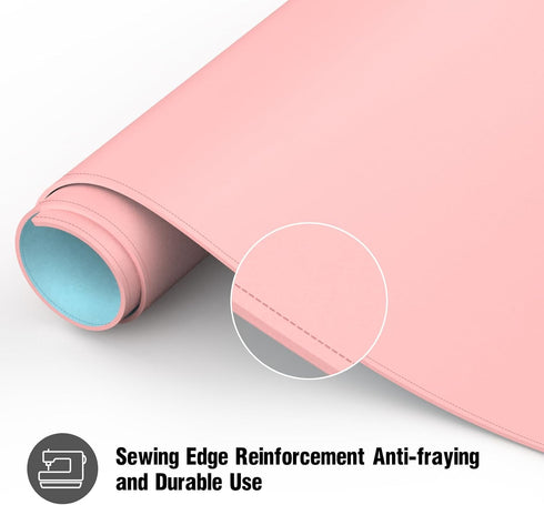 EFISH Mats(Pink+Blue,31.5" 15.7") Makeup Mat for Protector,Craft Mats to Protect Table,Nail Art Table Mat,Dresser
