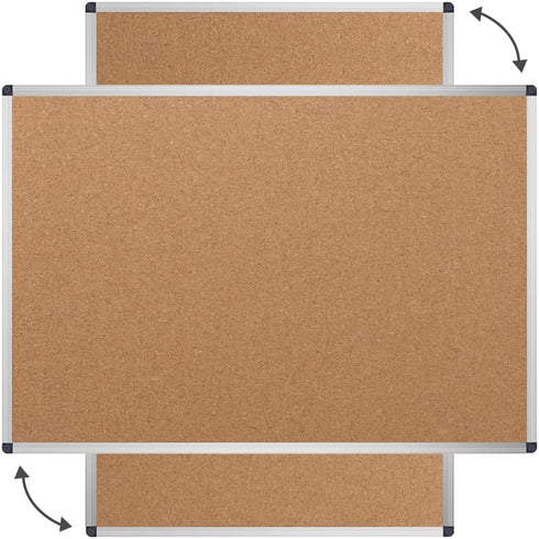 VIZ-PRO Cork Notice Board, 18 X 12 Inches, Cork Bulletin Board with Silver Aluminium Frame by VIZ-PRO