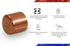 DUFD0058 Copper Cap with Sweat Socket, 5/8