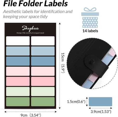 SKYDUE 8 Pockets Accordion File Organizer, Expanding File Folders, Portable Document Paper Organizer, A4 Letter Size,