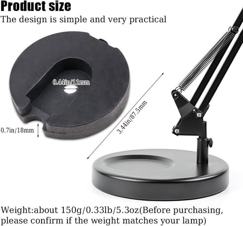 ZORZA 1Pcs Counterweight 8.5cm 150g for Desk and Table Lamp Bases Weight for DIY Bedroom Lamp Projects Versatile Table