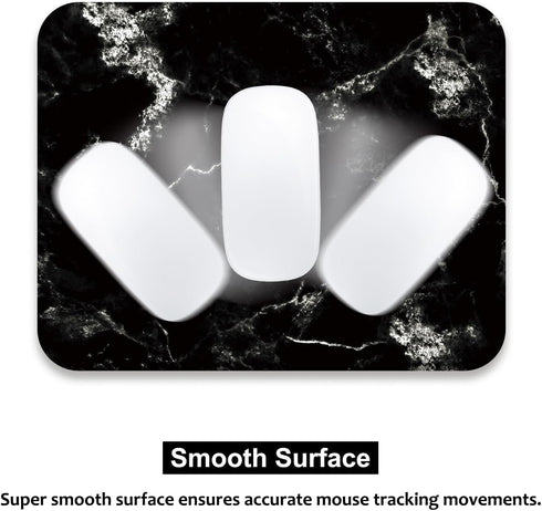 Audimi Mouse Pad, Medium Anti-Slip Base Mouse Mat for PC Office Working Gaming, Black Marble