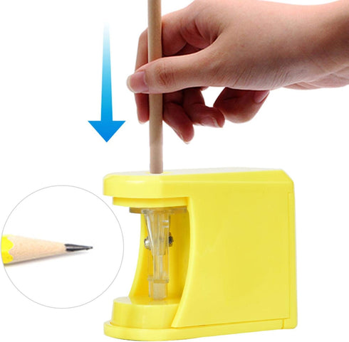 Electric Pencil Sharpener, Kids Friendly Battery Operated Heavy Duty Classroom Sharpener - Yellow