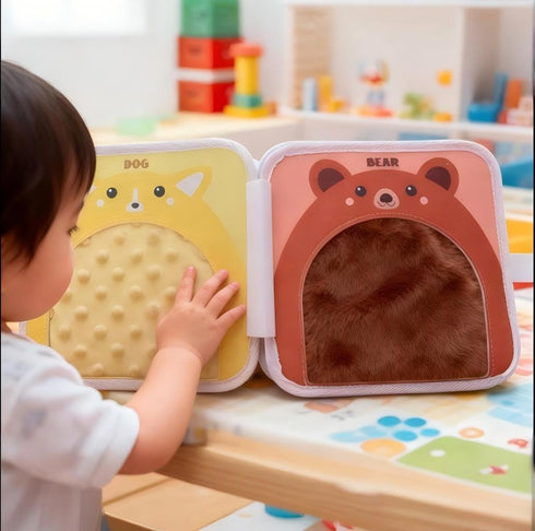 Qustikuri Cute Animal Touch Book Textured Sensory Toys for Autistic Children Disorder Fun Toys Autism Sensory Mats