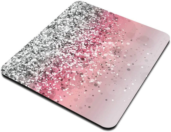 Pink Glitter Background Customized Mouse Pad - Non-Slip Rubber Gaming Pad, 9.5 X 7.9 Inch