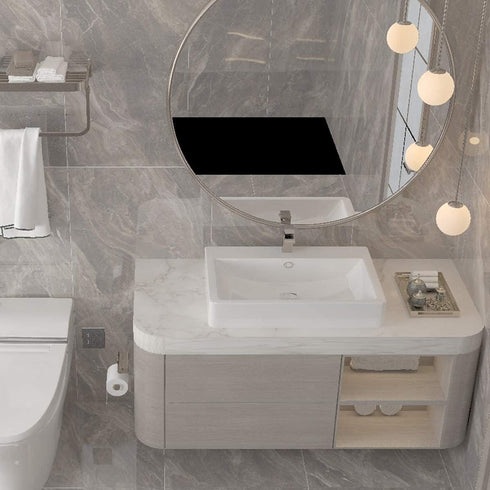 Marble Wallpaper Granite Grey/White Vinyl Film, Self-Adhesive for Kitchen Cabinet Countertops, Waterproof 15.8"x118"