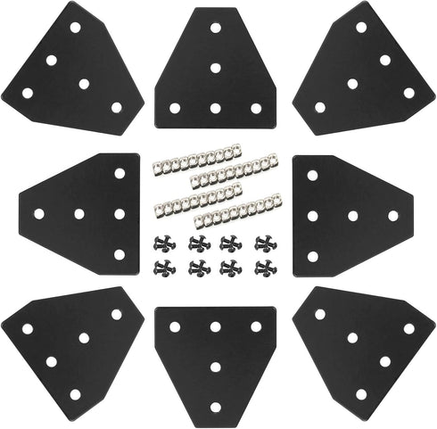 2020 Aluminum Extrusion Connector Bracket Set, 8PCS Joint Plates, M3 Wrench, T-slot Nuts, and Screws