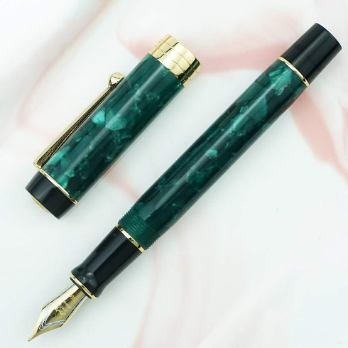 Jinhao 100 Fountain Pen, Classic Style Celluloid, #6 Nib Smooth Writing Instrument with Refillable Converter
