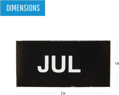 MasterVision Interchangeable Magnetic Board Accessories - Months of Year, Black/White, 2" x 1", 12 Pieces