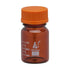 EISCO 100ml Amber Glass Reagent Bottle with Orange Screw Cap, Drip Free Pouring Ring, Borosilicate Glass