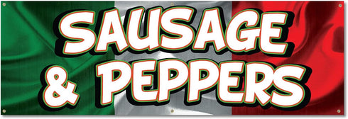 Vision Signs & Graphics Sausage and Peppers | 24" X 72" Banner | Outdoor Vinyl Sign