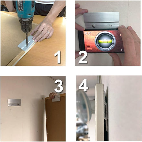 BIGTEDDY - 4" French Cleat Picture Hangers Hardware Kit Mount Aluminum Z Bar Clips for Mirror Photo Shelf and Cabinet