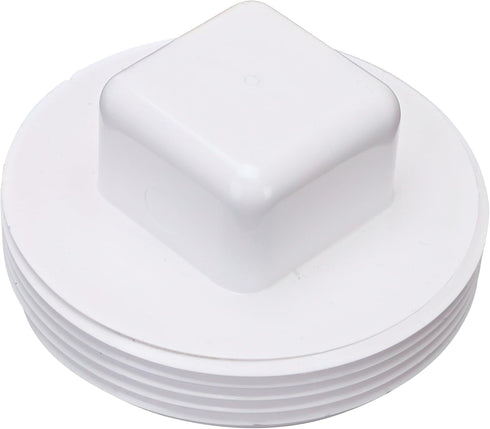 NDS 31P8 PVC S&D Cleanout Plug with 3-Inch MPT Connection for 3-Inch FPT Drain Fittings, White