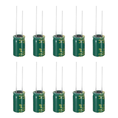 PATIKIL 450V 10uF Electrolytic Capacitors, 10Pcs 10x17mm Aluminum High Frequency Electrolytic Capacitors
