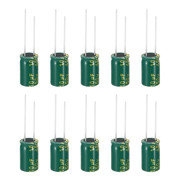 PATIKIL 450V 10uF Electrolytic Capacitors, 10Pcs 10x17mm Aluminum High Frequency Electrolytic Capacitors