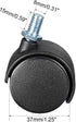 uxcell 1.45 Inch Swivel Casters, Nylon Twin Wheel, M8 x 15mm Threaded Stem, Pack of 5