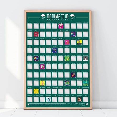Gift Republic 100 Things to Do Bucket List Scratch Poster, Green, GR630006 for Playroom