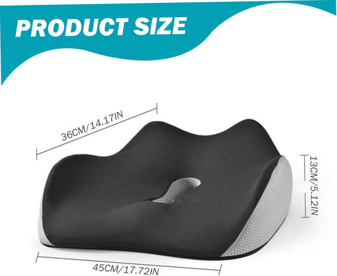 CurcKua Seat Cushion Cover Memory Foam with Hole Office Chair Cushion Pressure Relief Orthopedic Seat Cushion Washable