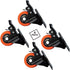 2" Caster Wheels - Orange Polyurethane Castors, Set of 4 Locking Casters for Furniture and Workbench
