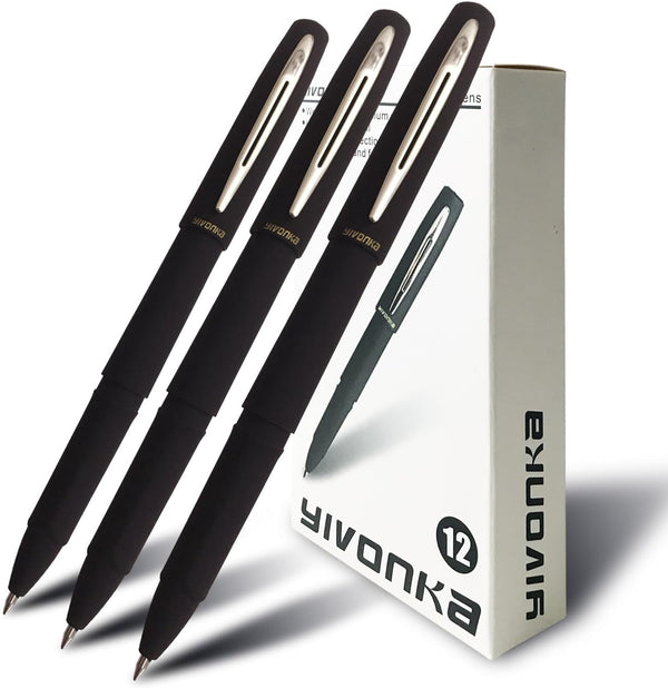 Rollerball Pens Gel Ink Office Pens, 12 Pack 0.7mm Black