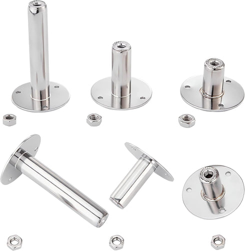 2PCS Wall Mount Ceiling Mount Pipe 304 Stainless Steel Pipe Supports, Adjustable Height for OD Pipe 15-19mm