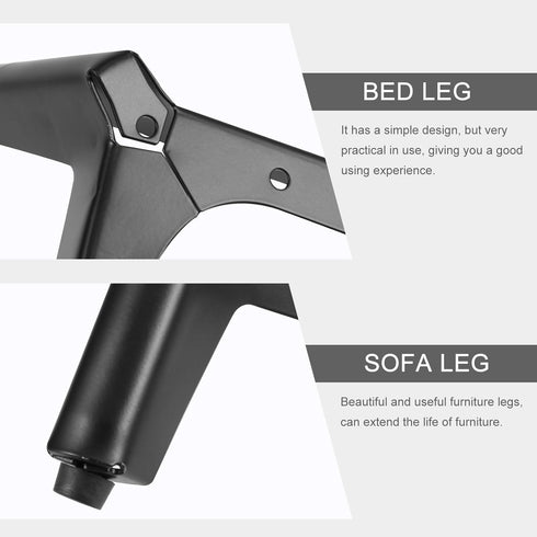 8cm 4pcs Set, POPETPOP Matte Black Metal Sofa Legs and Cabinet Feet, Furniture Support Feet for Bathroom Vanity, Tv