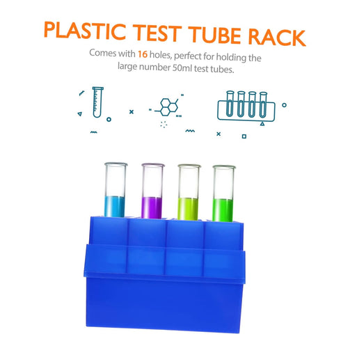 Healvian 3pcs Tube Box Rack for 50ml Tube Holder Vials Storage Tray, Small Plastic Cryogenic Test Tube Storage