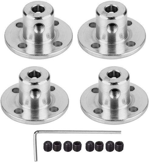 4Pcs 5mm Flange Coupling Connector, Rigid Guide Model Coupler Accessory, Shaft Axis Fittings for DIY RC Motors