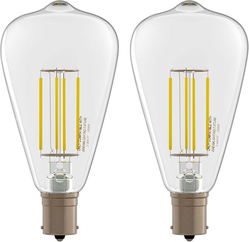 Dream Lighting LED Edison Bulb, 3W, 150 Lumens, Neutral White 3500K, Vintage Replace Globe, Pack of 2