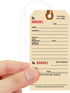 SmartSign 5.25 x 2.625 inch Numbered Repair Tags (Pack of 100) with Pre-Attached String, 10 Point Manila Cardstock